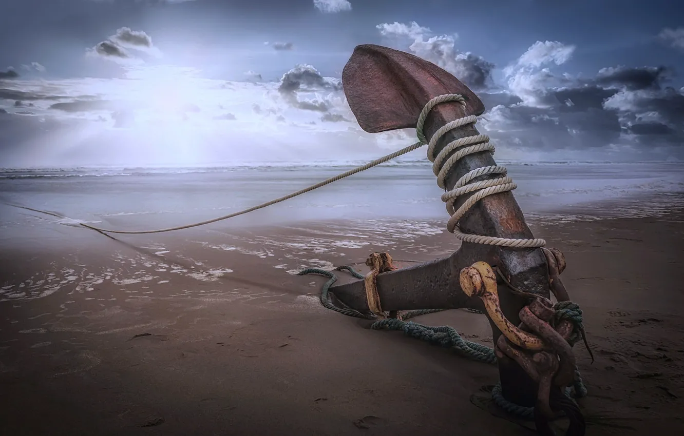 Wallpaper beach, sea, rope, anchor, sailor anchor images for desktop,  section природа - download