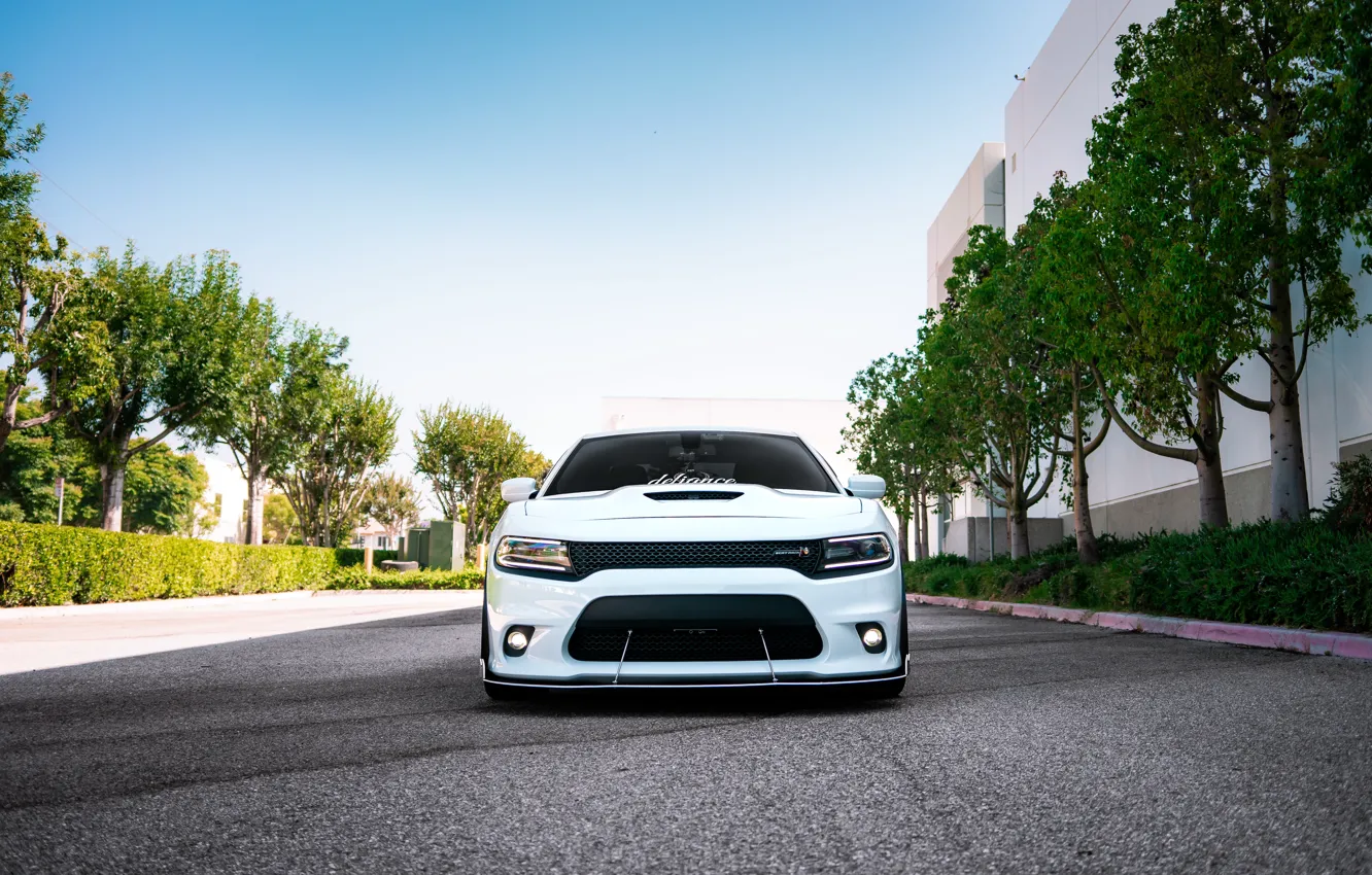 Photo wallpaper Dodge, Charger, White, Scat Pack