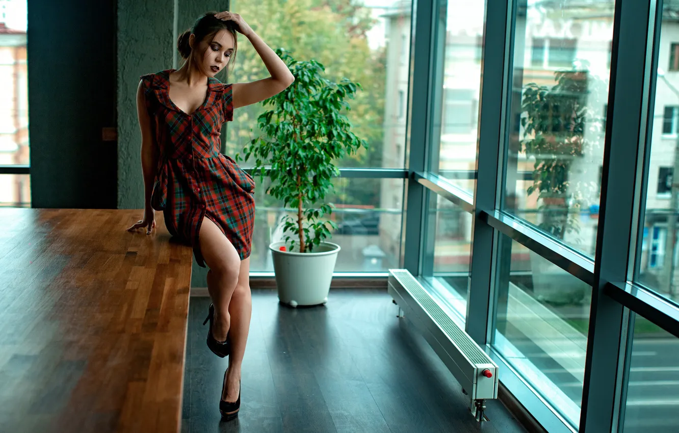 Photo wallpaper pose, Windows, Girl, legs, Alexander Urmashev