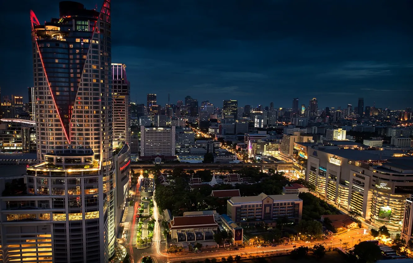 Wallpaper the sky, night, the city, building, skyscrapers, panorama,  Thailand, Thailand, Bangkok images for desktop, section город - download