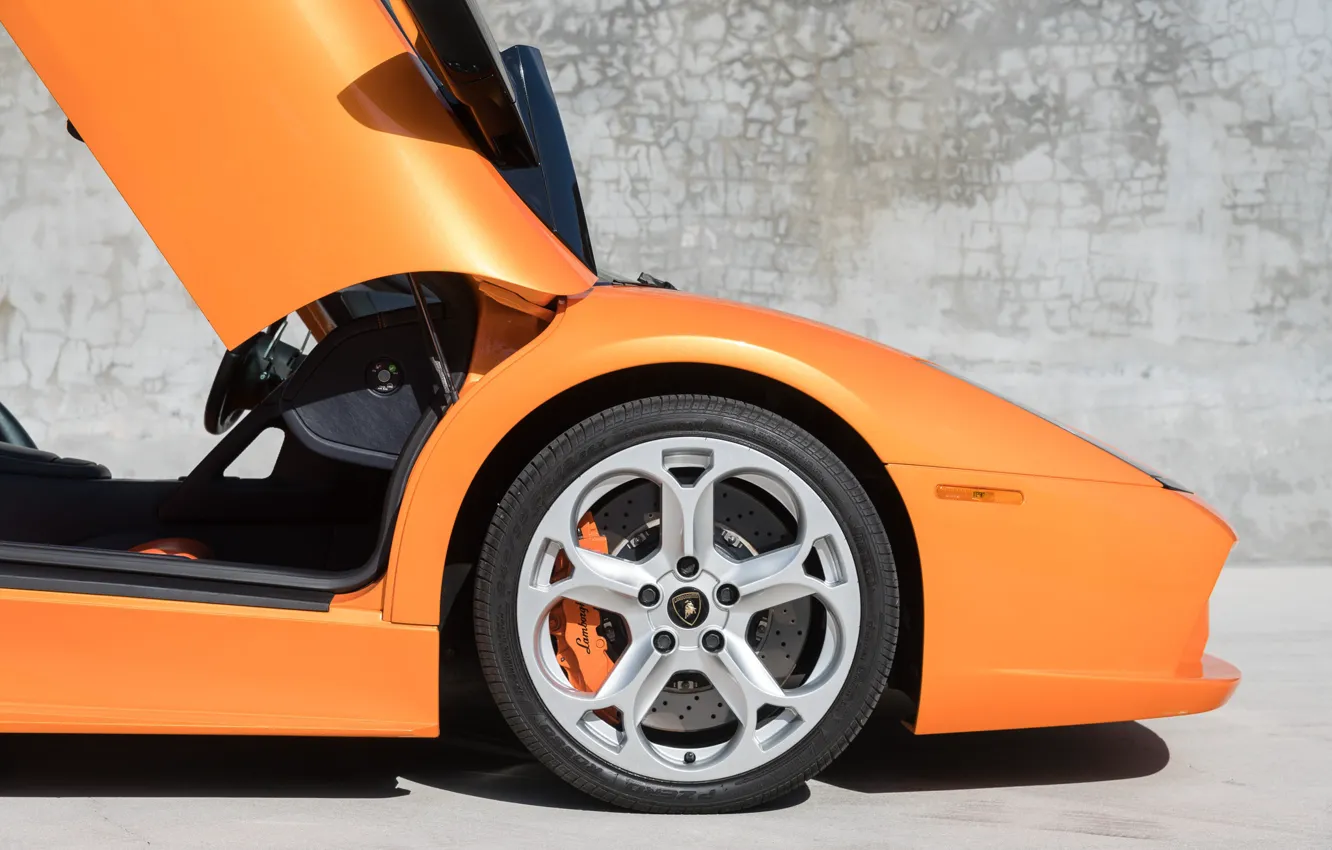 Photo wallpaper Orange, Supercar, Wheels, Italian Cars, Lamborghini Murcielago Roadster
