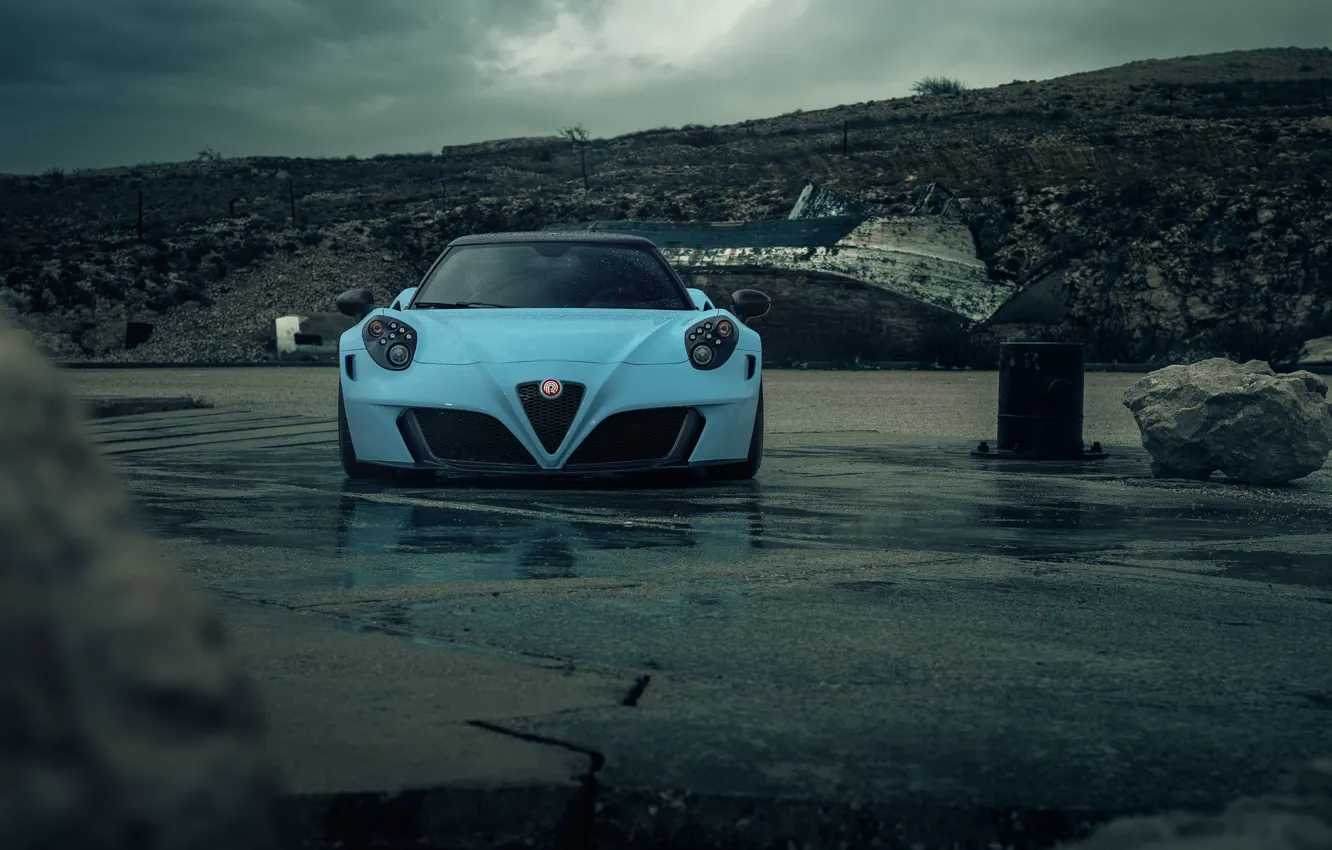 Photo wallpaper front view, Zeus, Alfa Romeo 4C, Pogea Racing, 2019