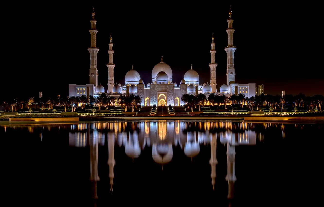 Wallpaper Abu Dhabi, UAE, Grand Mosque, Sheikh Zayed images for desktop,  section город - download
