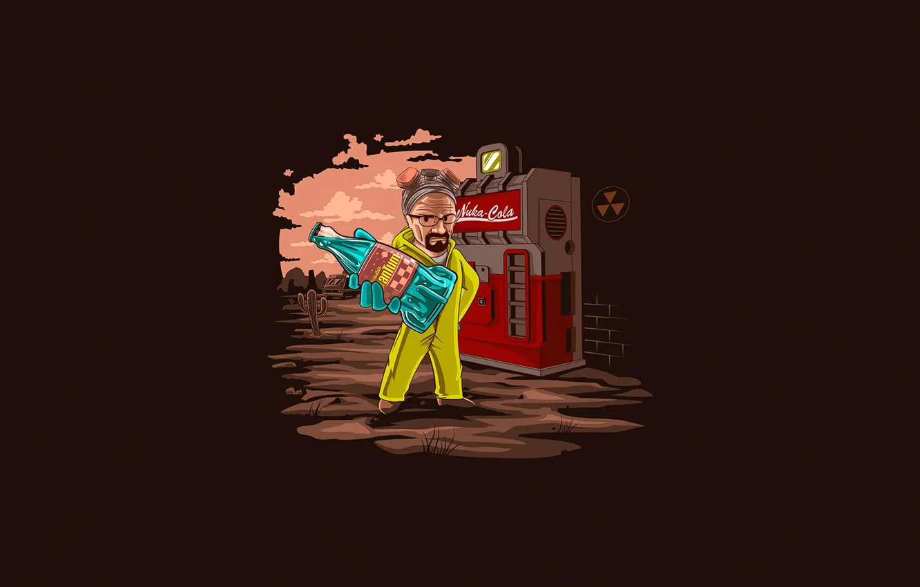 Wallpaper Minimalism, Fallout, Art, Breaking Bad, Cola, Nuka Cola, Walter  White, Breaking Bad, Heisenberg, Walter White, Heisenberg, Nuka-Cola, Nuka- Cola, Quantum Cola, Quantum-Cola images for desktop, section минимализм -  download