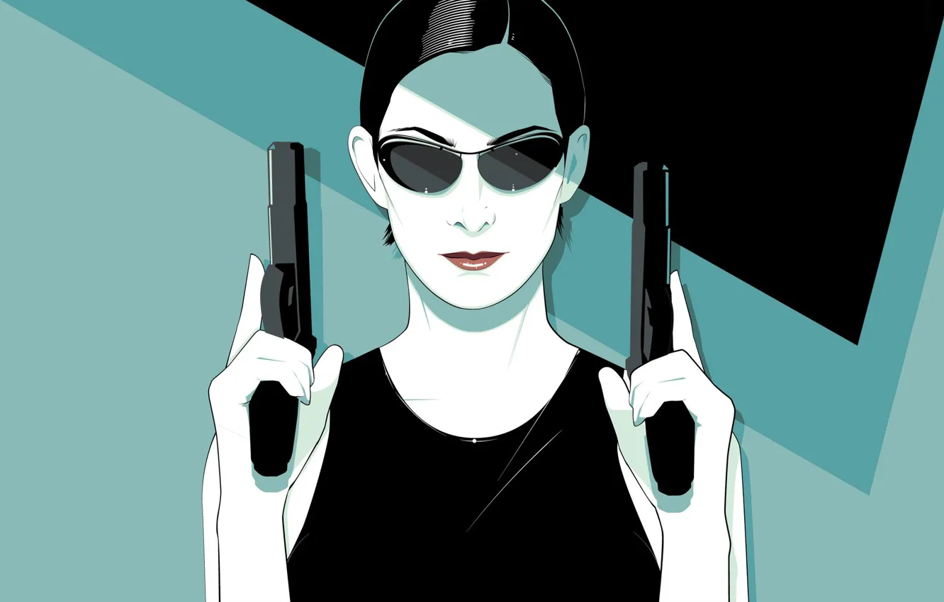 Wallpaper Girl, Minimalism, Trinity, Background, Weapons, Matrix, Art, The  film, Matrix, Carrie-Anne Moss, Guns, The Matrix, Trinity, Craig Drake,  Carrie-Anne Moss, by Craig Drake images for desktop, section минимализм -  download