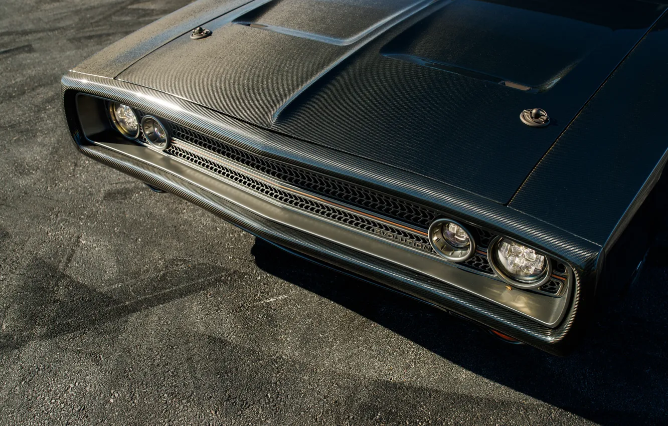 Photo wallpaper Carbon, Evolution, 1970, Dodge Charger, The Front Headlights, Speedkore, Carbon fiber