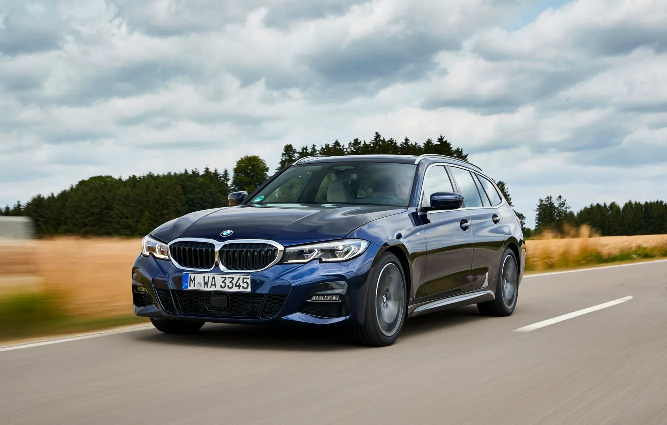 Photo wallpaper clouds, BMW, 3-series, universal, dark blue, 3P, 2020, G21, 330d xDrive Touring