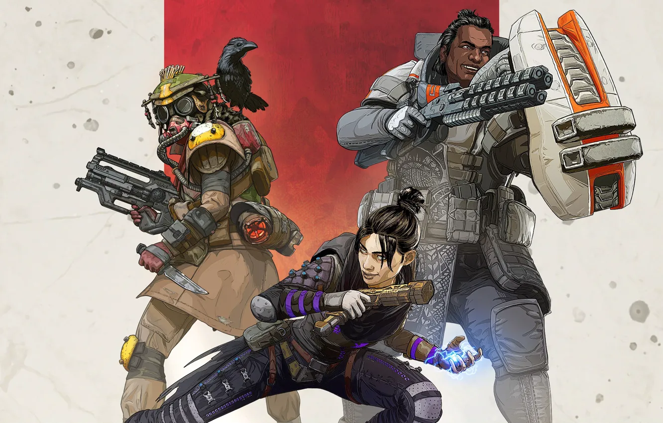 Wallpaper girl, weapons, Raven, characters, Apex Legends images for