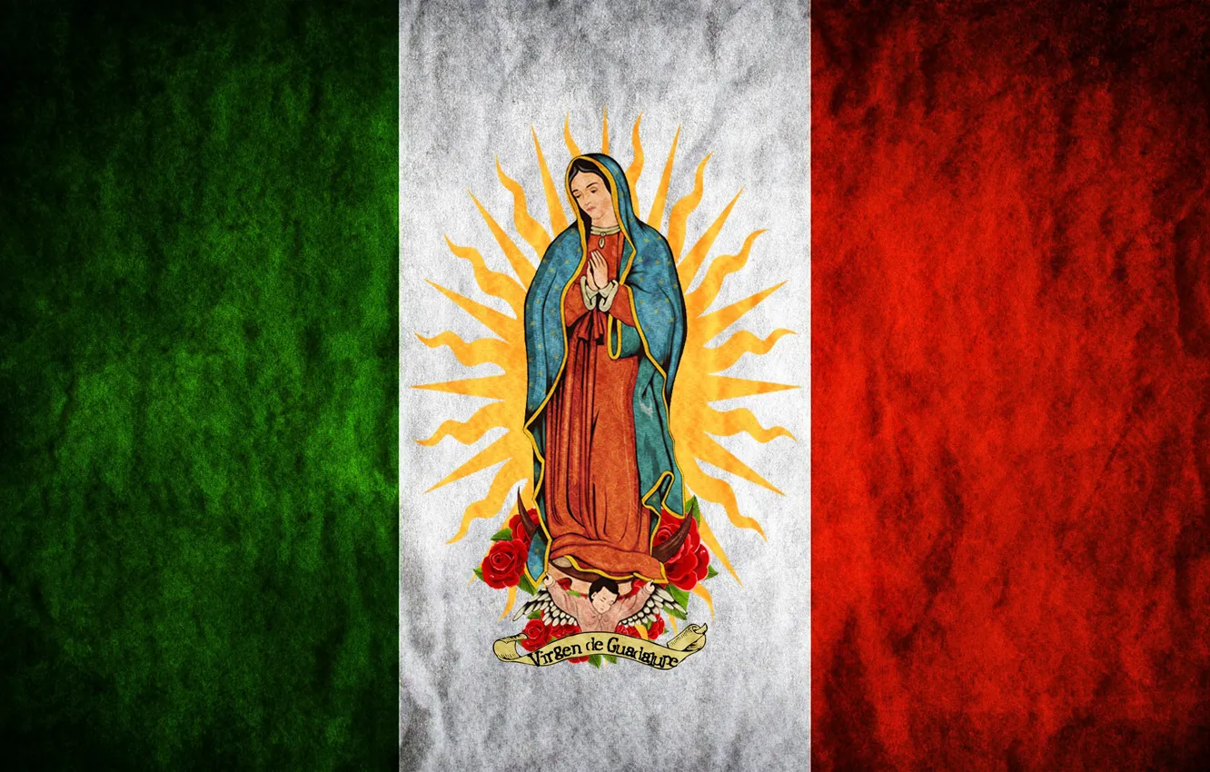 Wallpaper rose, Mexico, flowers, sun, flag, Madonna, Maria, Regina Mundi,  Saint Mary, Virgin of Guadalupe images for desktop, section текстуры -  download