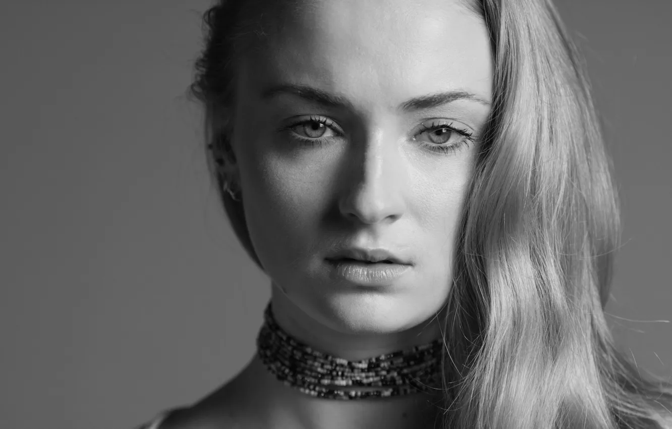 Wallpaper actress, black and white, actress, Sophie Turner, Sophie Turner  images for desktop, section девушки - download