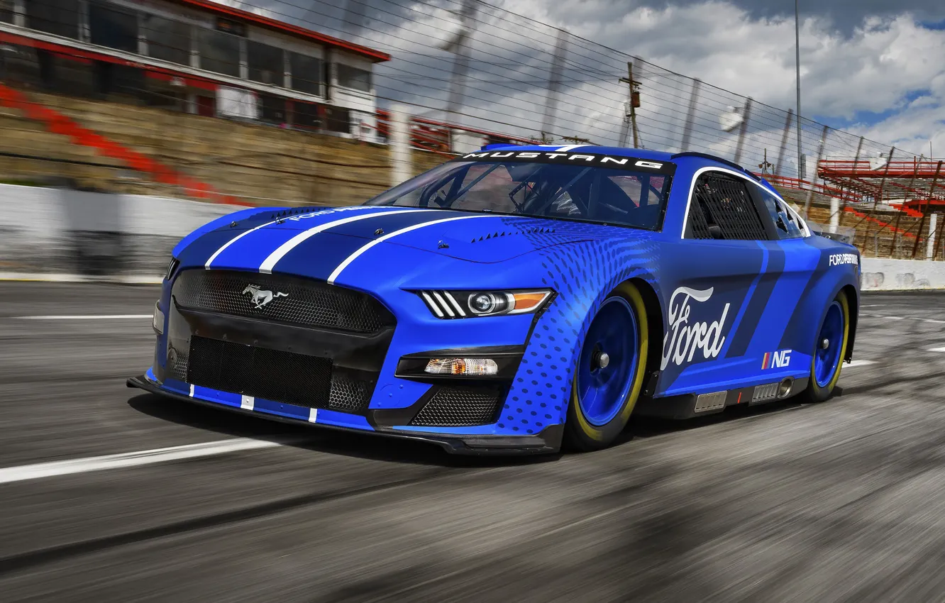 Photo wallpaper speed, Mustang, Ford, Ford Mustang, racing track, NASCAR, 2021