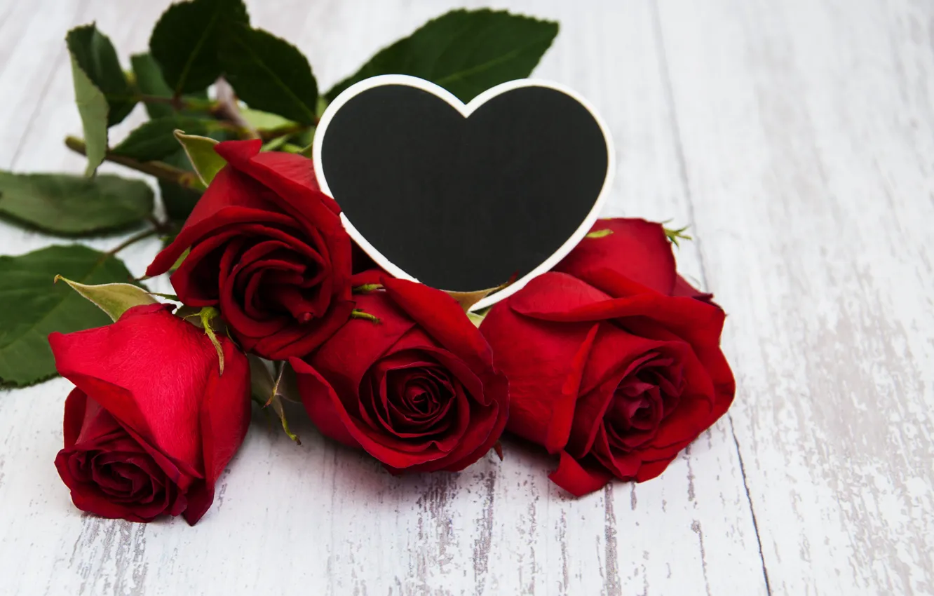 Photo wallpaper love, heart, roses, red, red, love, heart, romantic, valentine's day, roses