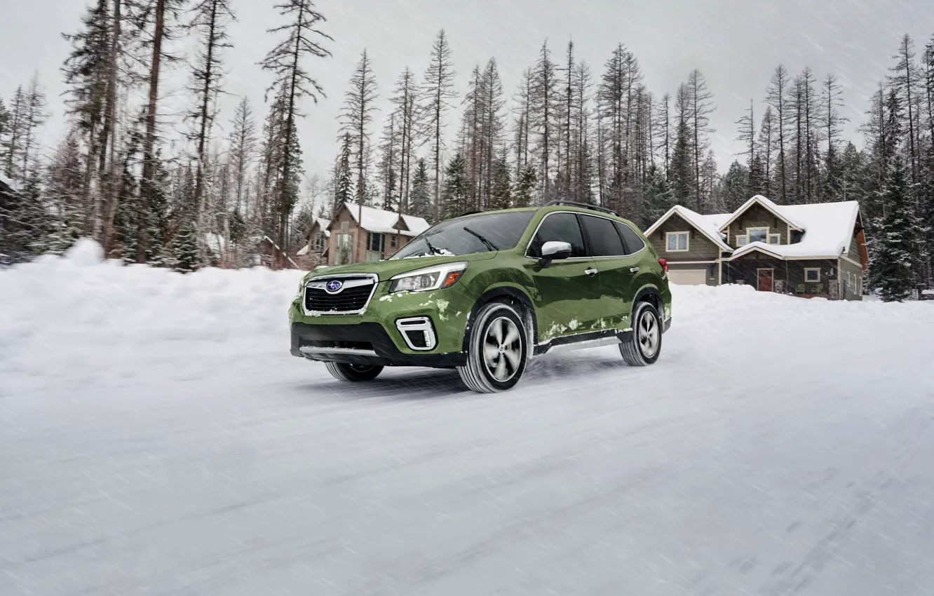 Photo wallpaper snow, Subaru, crossover, Forester, 2019