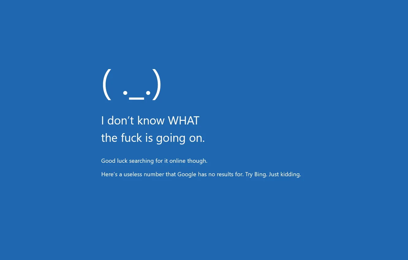 Wallpaper Windows, blue, error, humor, Windows 10 images for desktop,  section минимализм - download