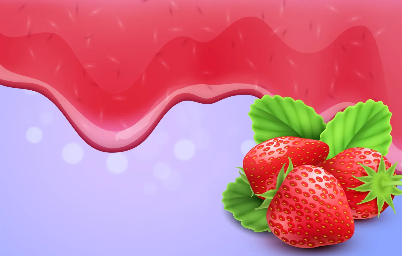 Photo wallpaper berries, background, strawberry, vector graphics