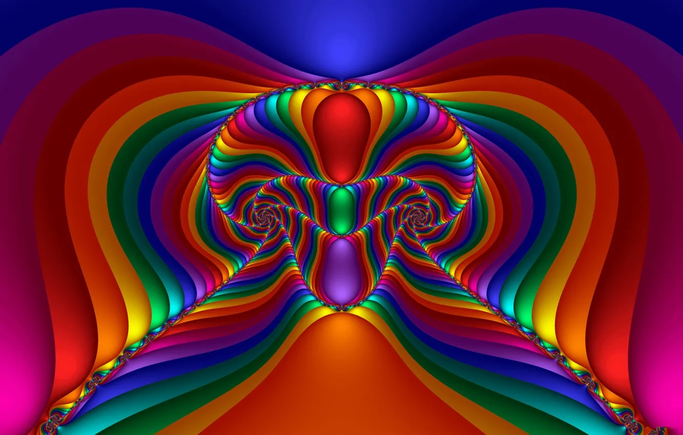Photo wallpaper fractals, rainbow, rainbow, computer graphics, fractals, the game of color, color game, computer graphics