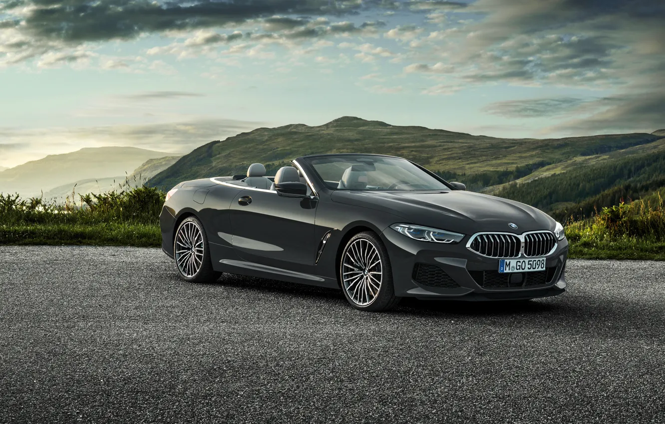 Photo wallpaper clouds, mountains, BMW, convertible, xDrive, G14, 8-series, 2019, Eight, M850i Convertible
