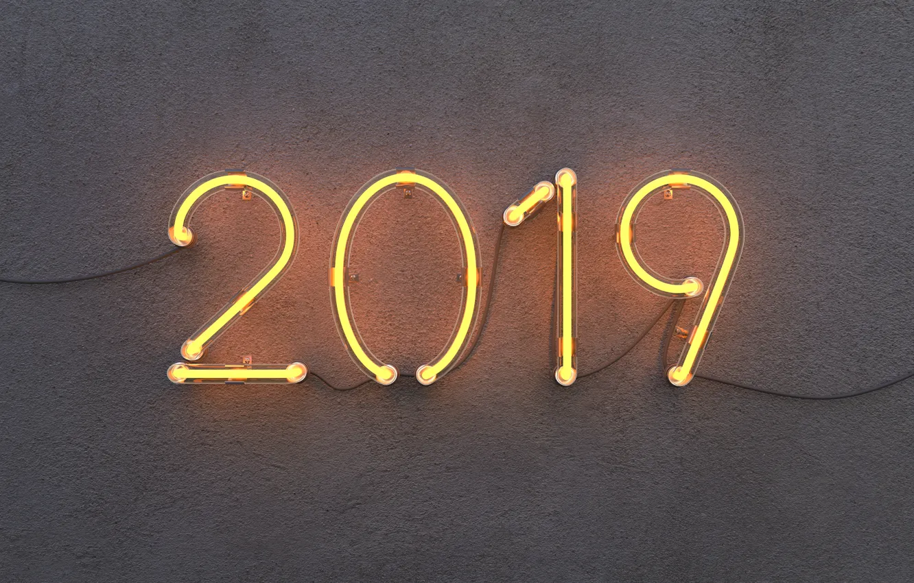 Photo wallpaper New Year, light, golden, New Year, Happy, 2019
