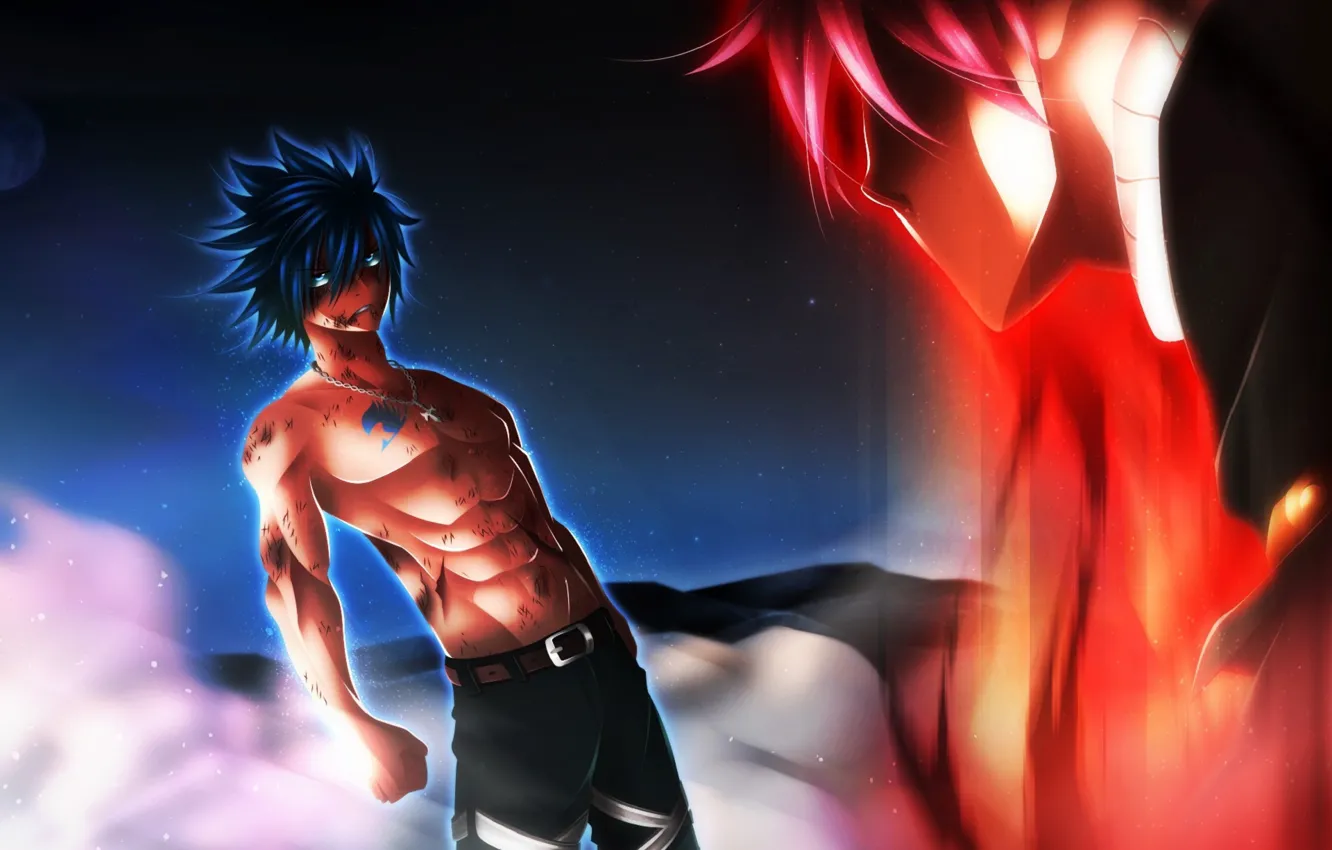 Wallpaper anime, art, Fairy Tail, Natsu Dragneel, Grey Fullbuster, Fairy  tail images for desktop, section сёнэн - download
