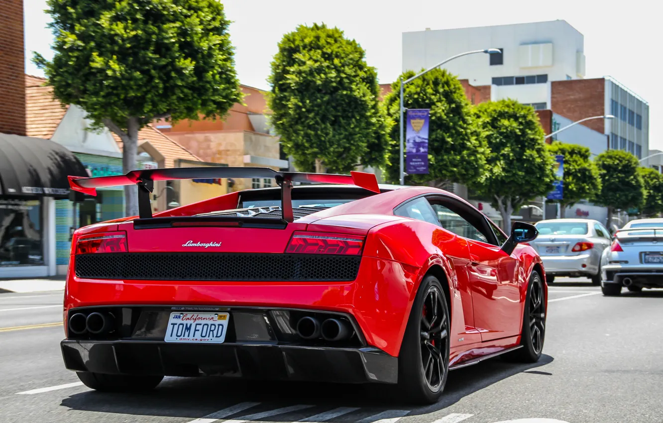 Photo wallpaper car, red, Lamborghini, Gallardo, California, Super Trophy