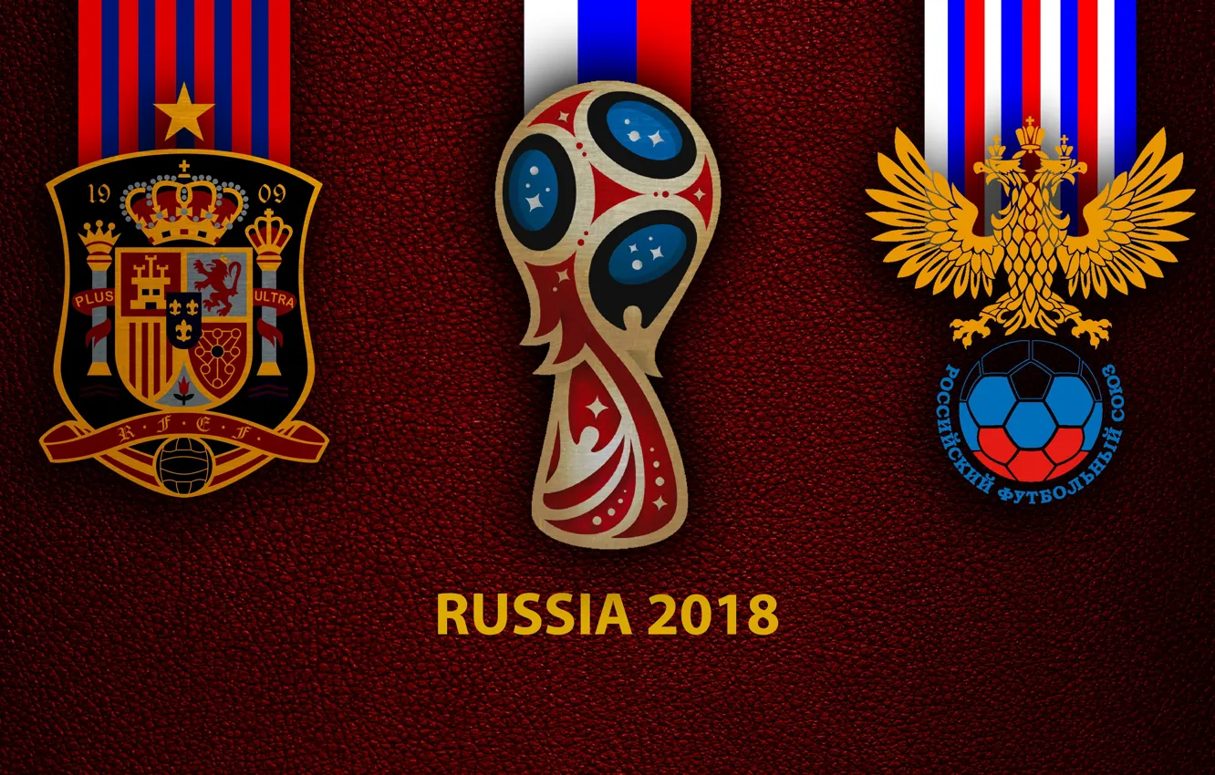 Wallpaper wallpaper, sport, logo, football, FIFA World Cup, Russia 2018,  Spain vs Russia images for desktop, section спорт - download