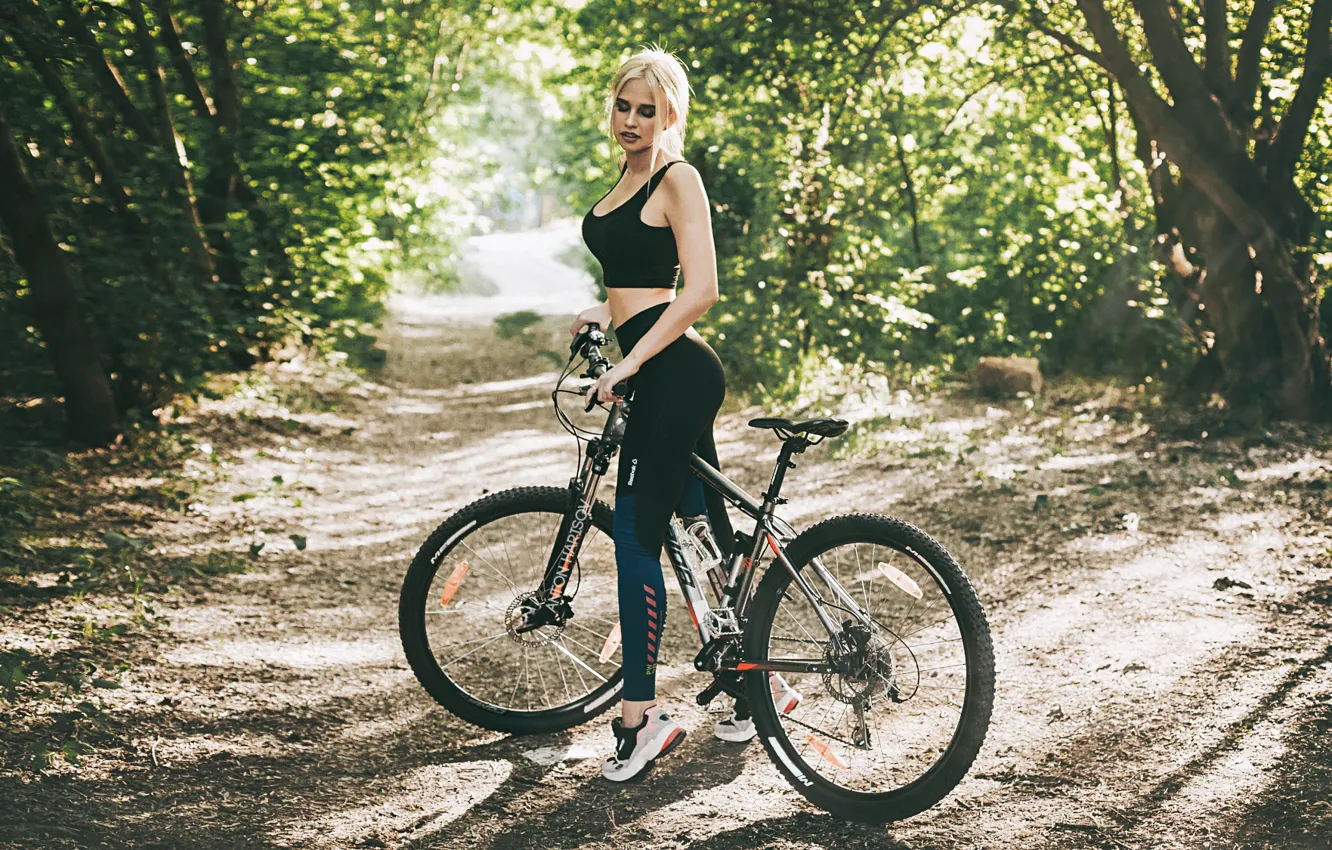 Photo wallpaper bike, pose, Girl, Anton Kharisov