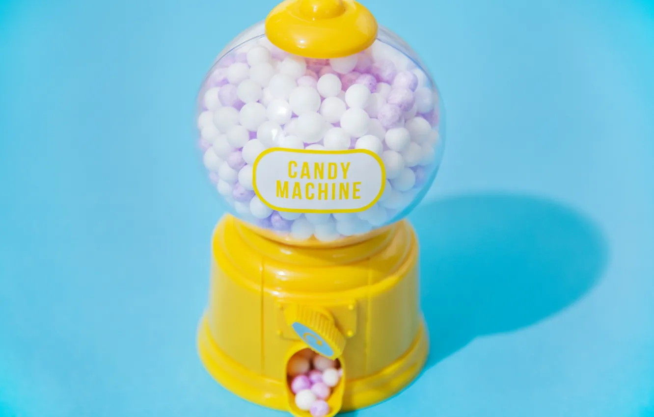 Photo wallpaper balls, blue, machine, candy, bright, gum