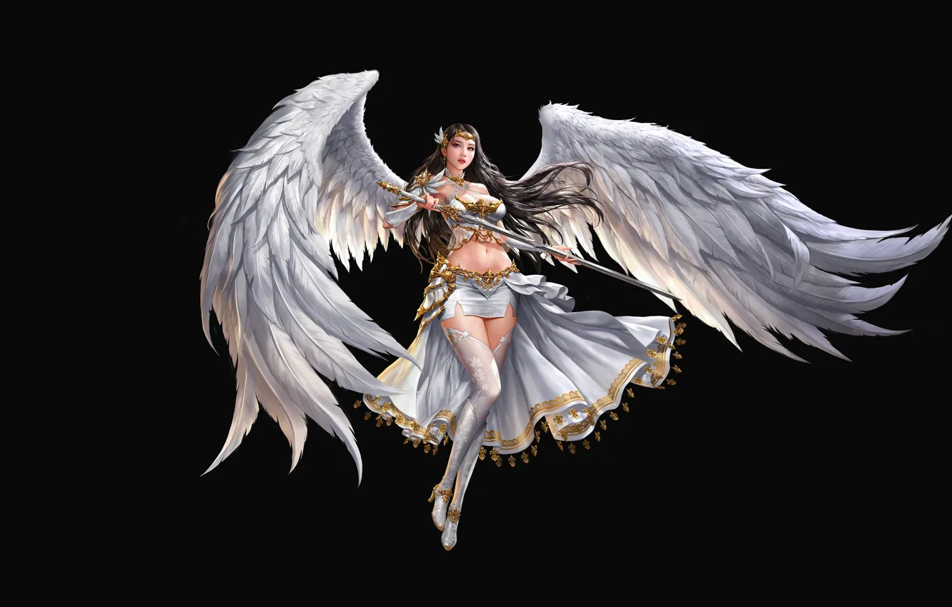Аниме девушка с крыльями