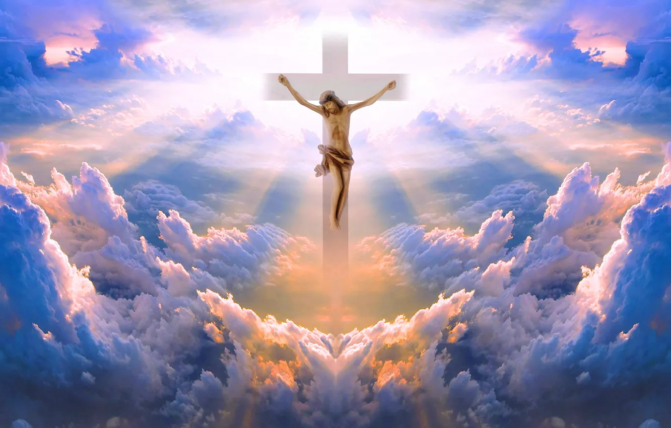 Wallpaper Jesus, Clouds, Cross, Religion, Jesus Christ, The crucifixion,  The rays of the sun, Jesus of Nazareth images for desktop, section разное -  download