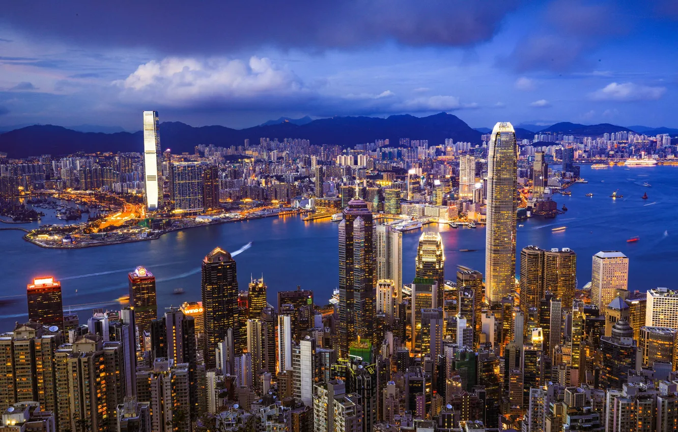 Wallpaper Hong Kong, skyline, Hong Kong, China, Hong Kong images for  desktop, section город - download