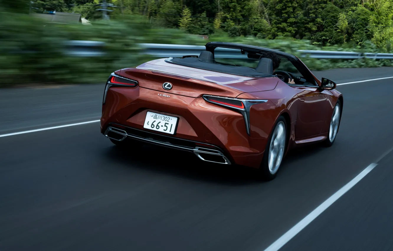 Photo wallpaper Lexus, convertible, on the road, 2021, LC 500 Convertible