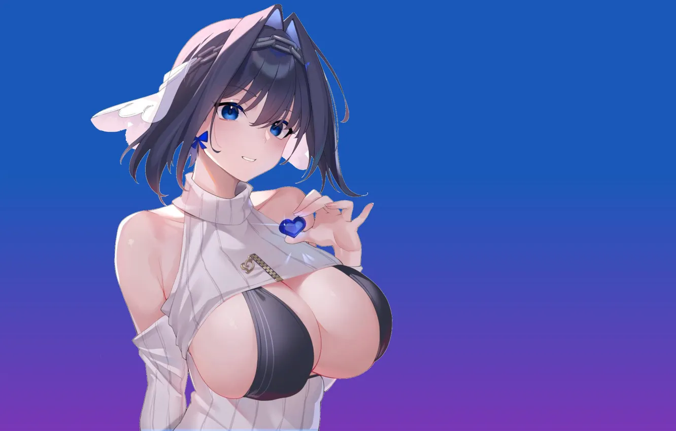 Wallpaper girl, hot, sexy, boobs, blue, anime, pretty, big boobs, babe,  bikini, oppai images for desktop, section сэйнэн - download