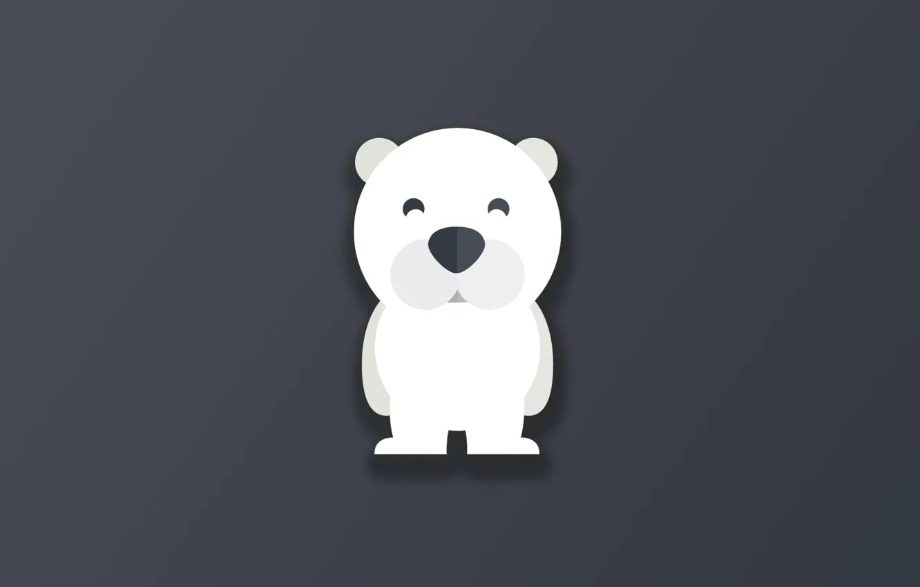Photo wallpaper bear, minimalism, animal, funny, digital art, artwork, cute, simple background, Polar bear