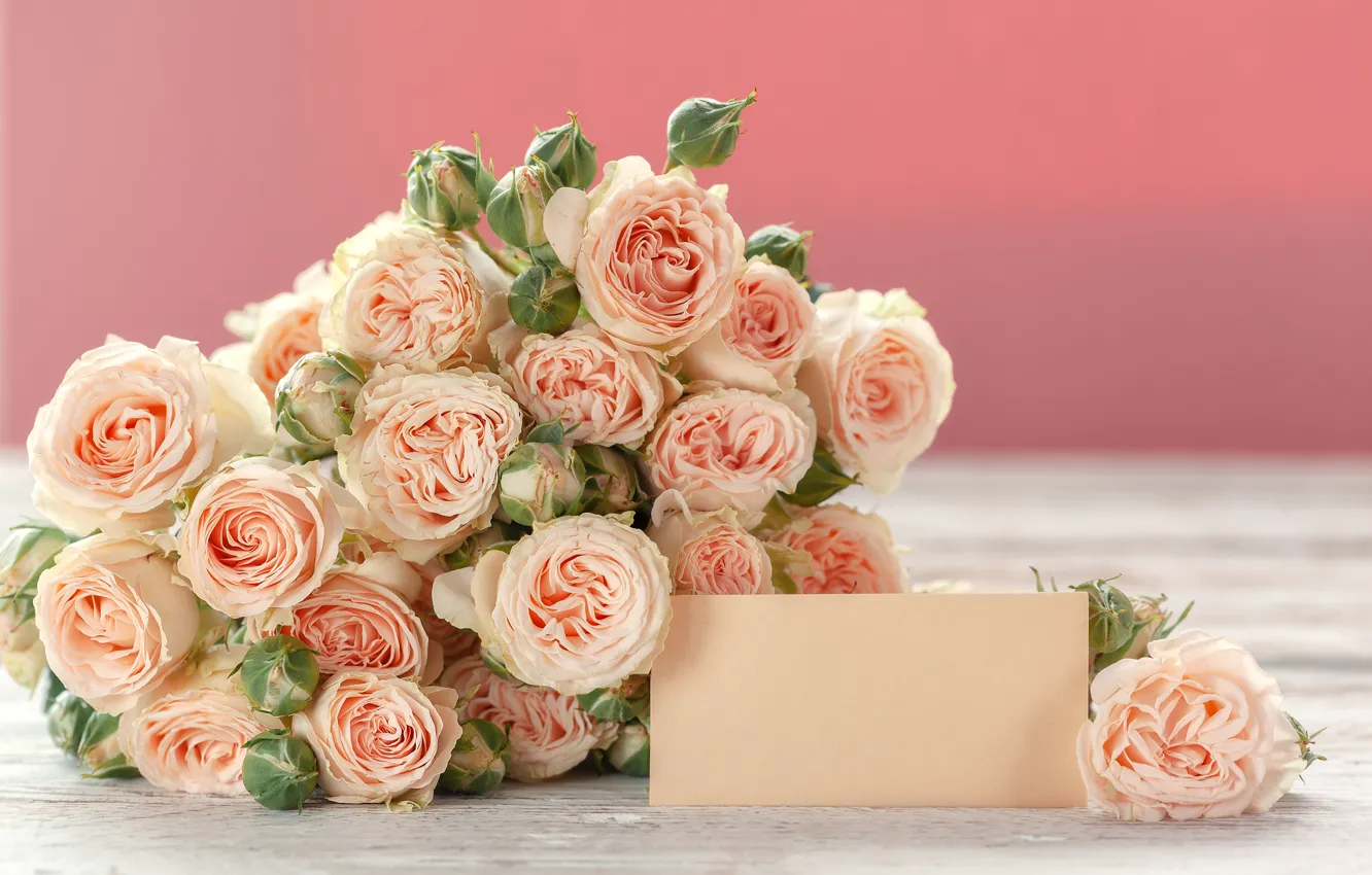 Photo wallpaper roses, bouquet, gentle, beautiful