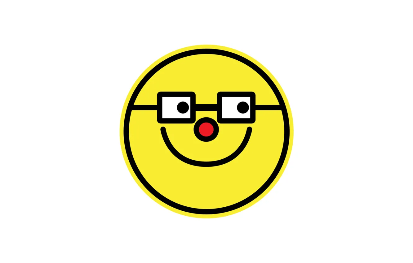 Wallpaper smile, Wallpaper, white background, wallpaper, picture, smiley,  glasses, emoji, Emoji images for desktop, section разное - download