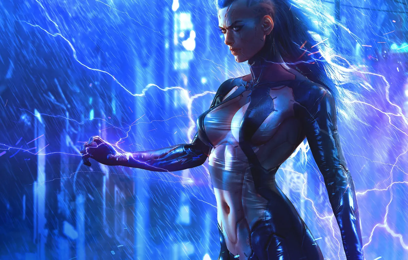 Wallpaper girl, the game, art, cyborg, Cyberpunk 2077 images for desktop,  section игры - download