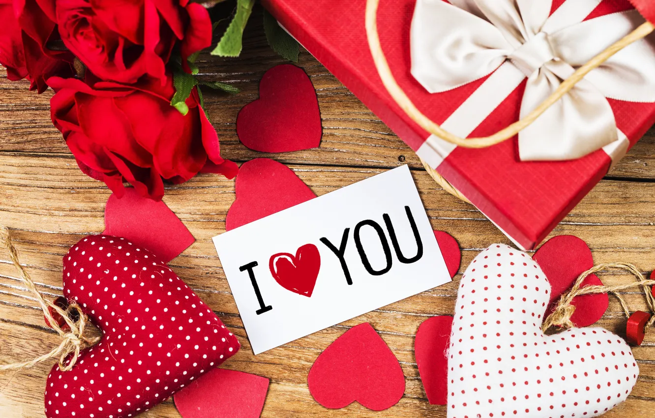 Wallpaper love, flowers, gift, heart, roses, red, love, romantic, hearts,  valentine's day, gift, roses, I love You images for desktop, section  праздники - download