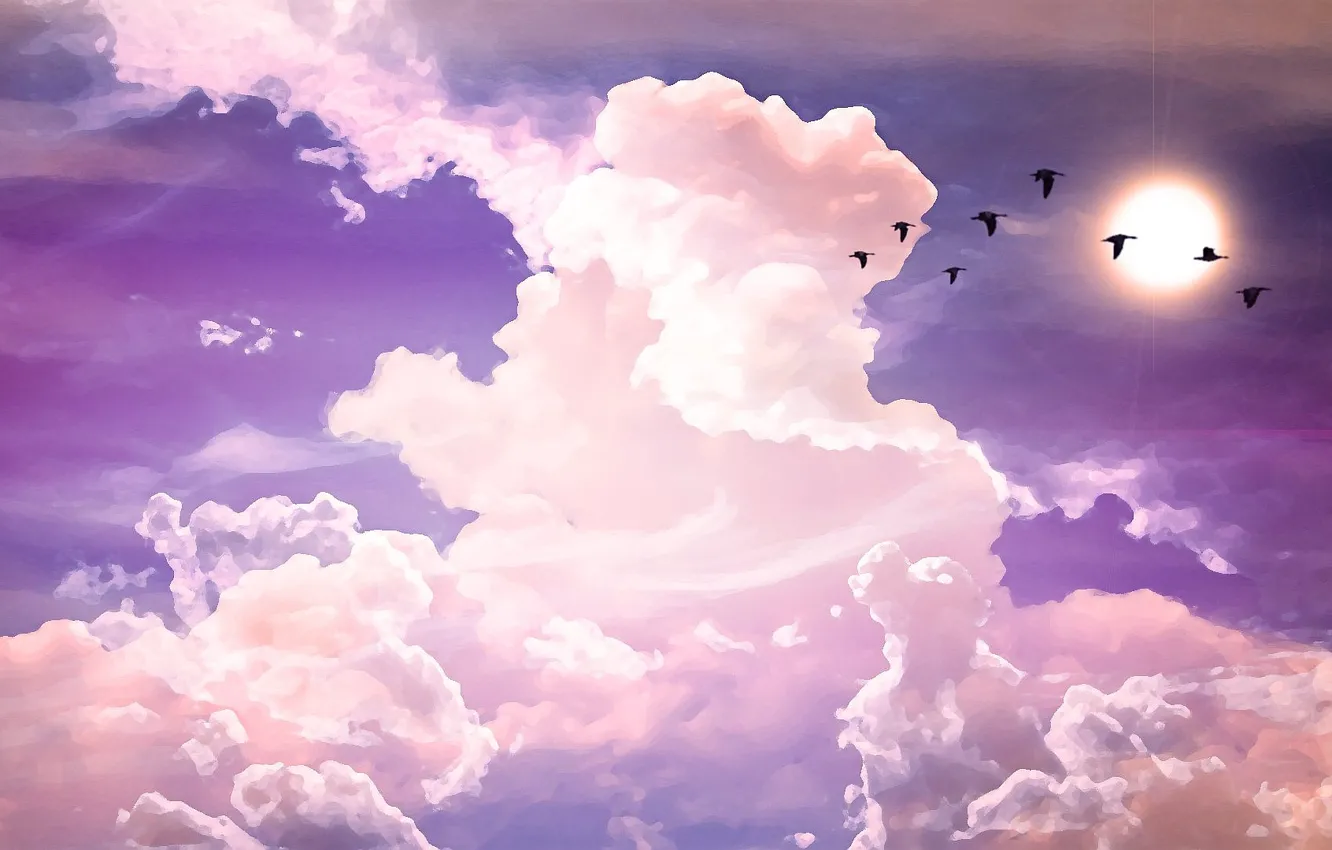 Wallpaper Fantasy Sky Pink Cloud Purple Images For Desktop Section Art Download