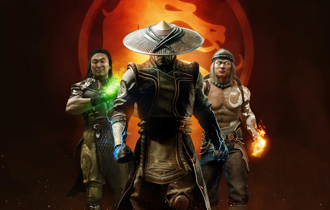 Photo wallpaper trio, men, Mortal Kombat, Mortal Kombat 11
