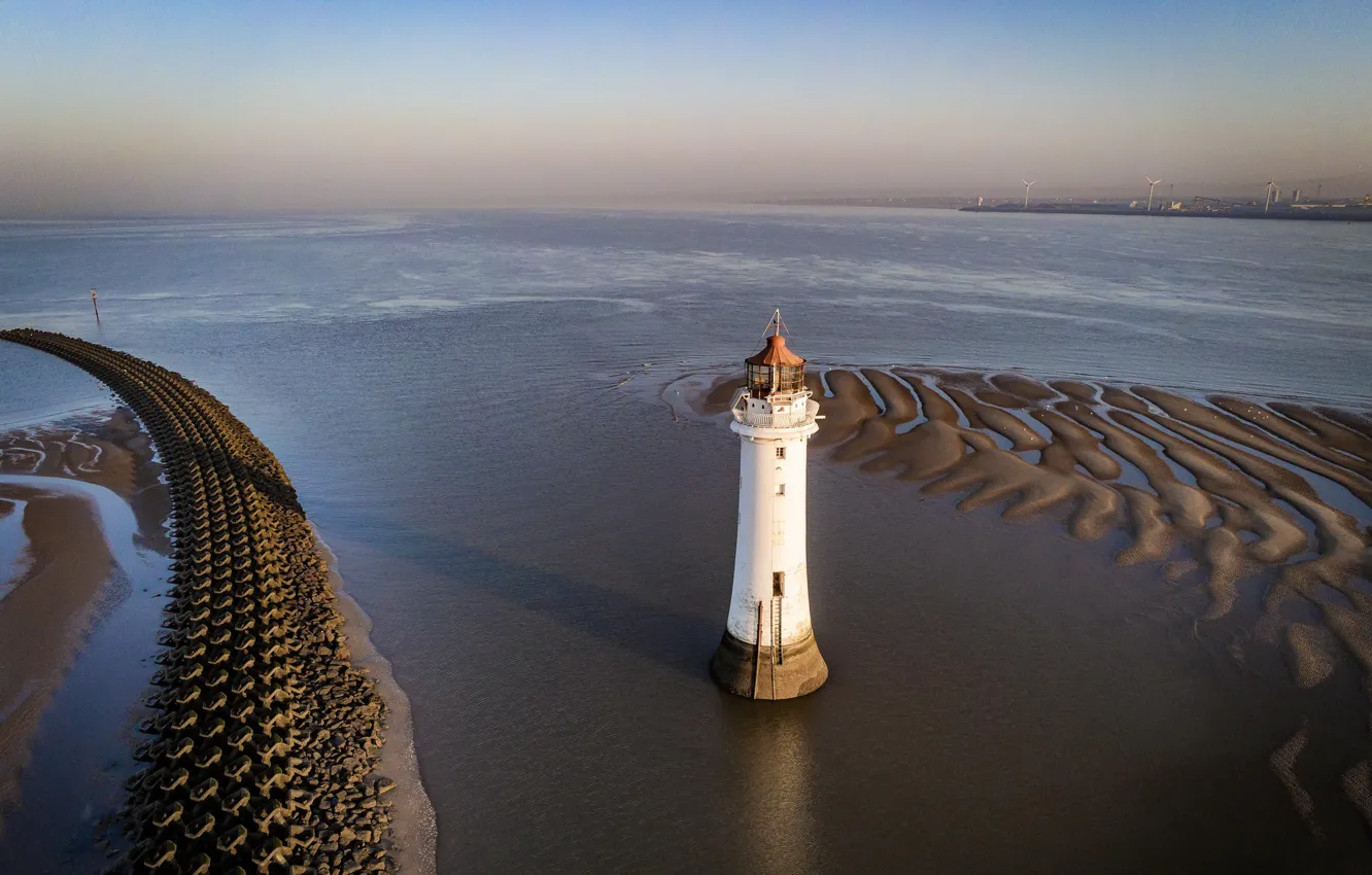 Photo wallpaper sea, shore, lighthouse