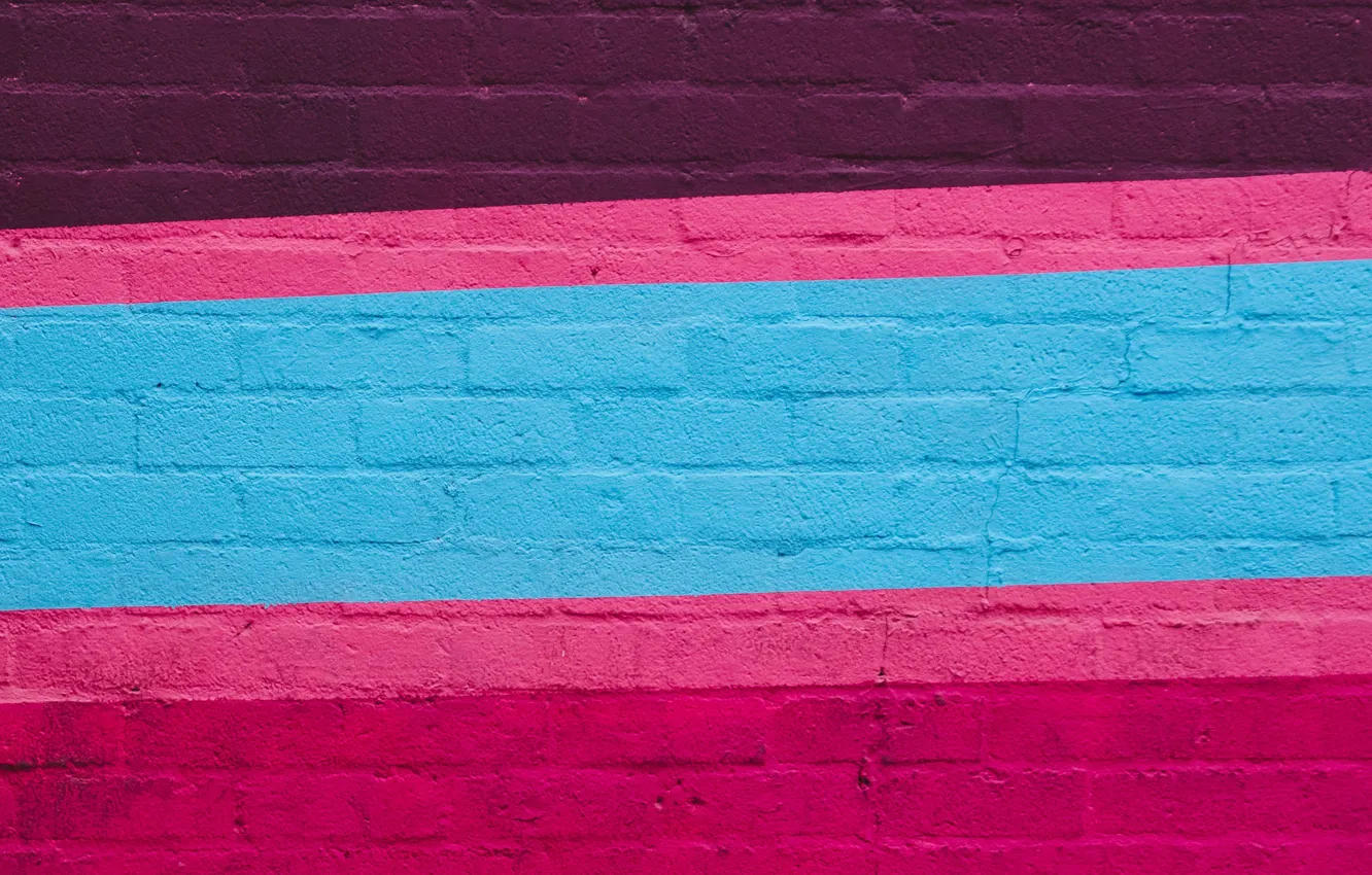 Photo wallpaper line, strip, wall, colored, paint, bricks