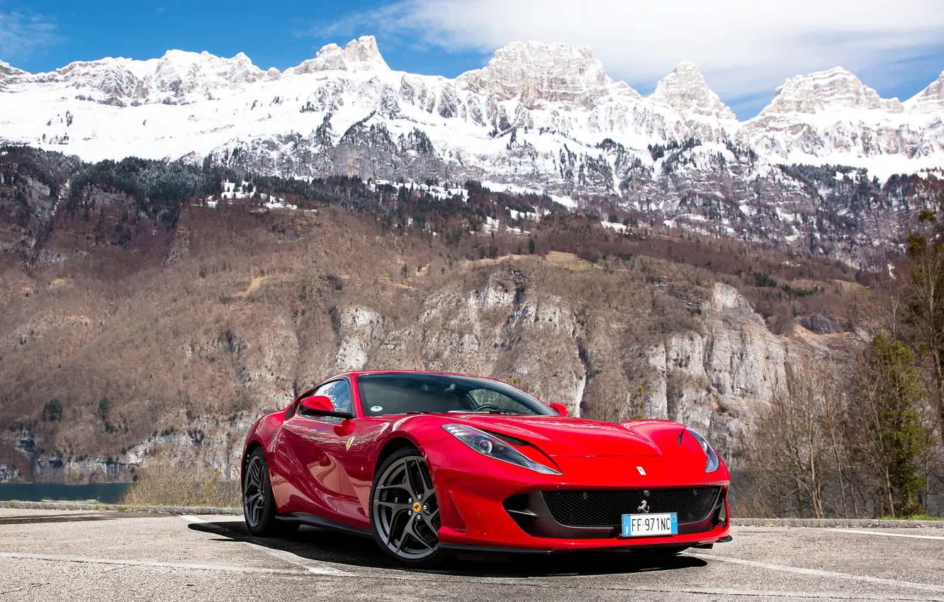 Photo wallpaper Ferrari, mountain, Superfast, 812