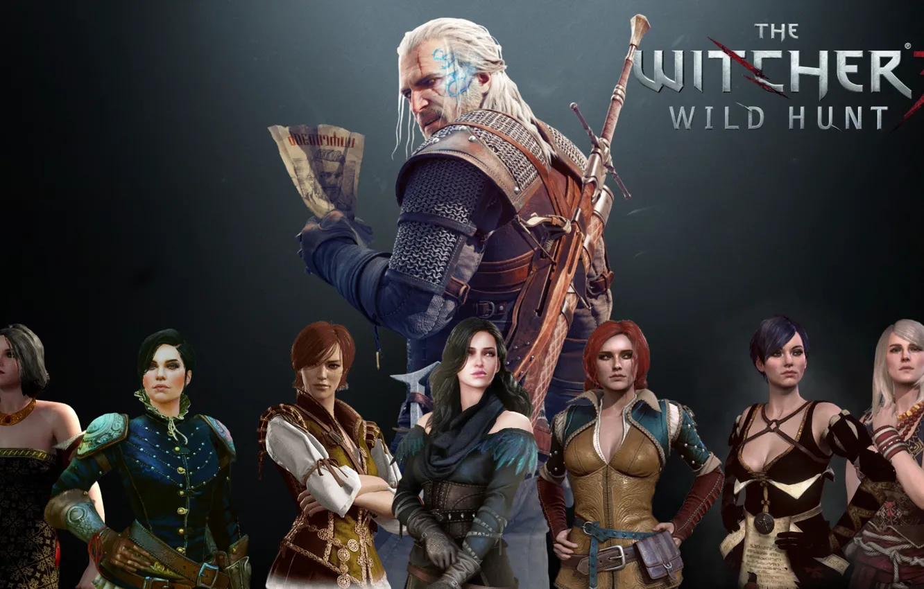 Photo wallpaper Triss Merigold, Geralt of Rivia, Triss Merigold, Butcher Blaviken, Gwynbleidd, White Wolf, The Witcher 3 …
