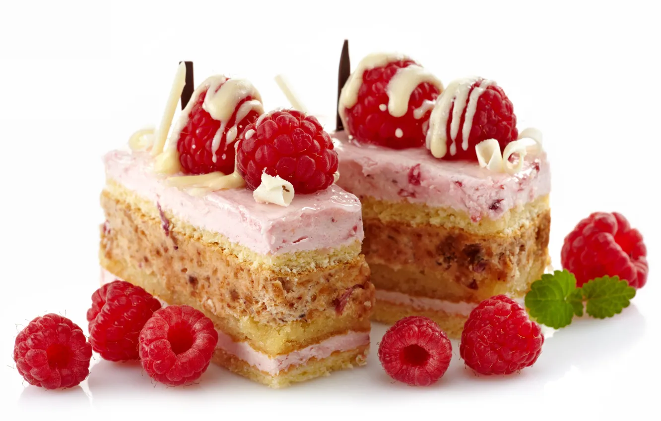 Photo wallpaper berries, raspberry, sweets, cake