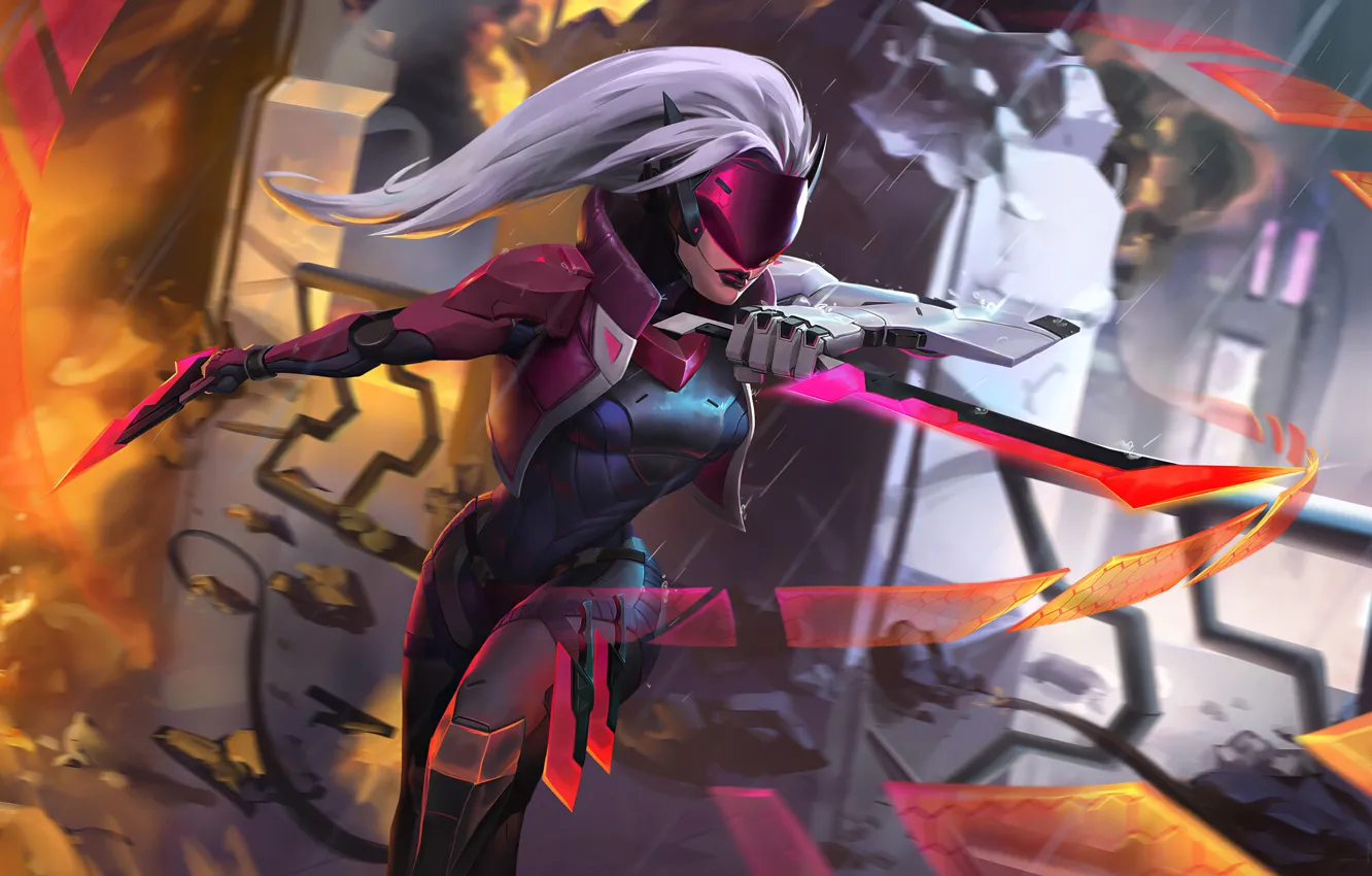 Wallpaper weapons, the game, game, League of Legends, Katarina, LOL, Project,  League Of Legends, LOL, protective suit images for desktop, section игры -  download