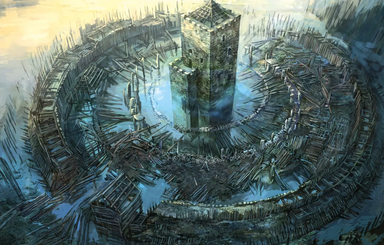 Wieża Przetrwania Tower-fence-castle-fantasy-art-artwork-digital-art-fantasy