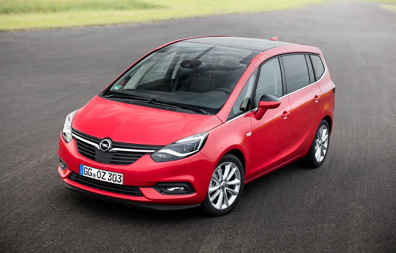 Photo wallpaper red, Opel, Zafira, Turbo, van, 2016-19