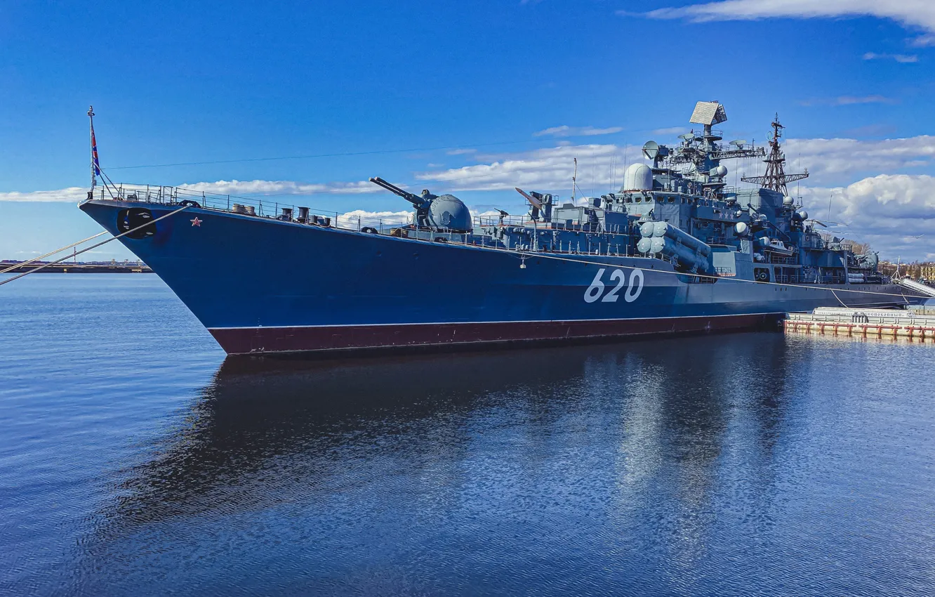 Photo wallpaper Russia, The Gulf of Finland, Museum ship, destroyer, Kronstadt, Эсминец Беспокойный