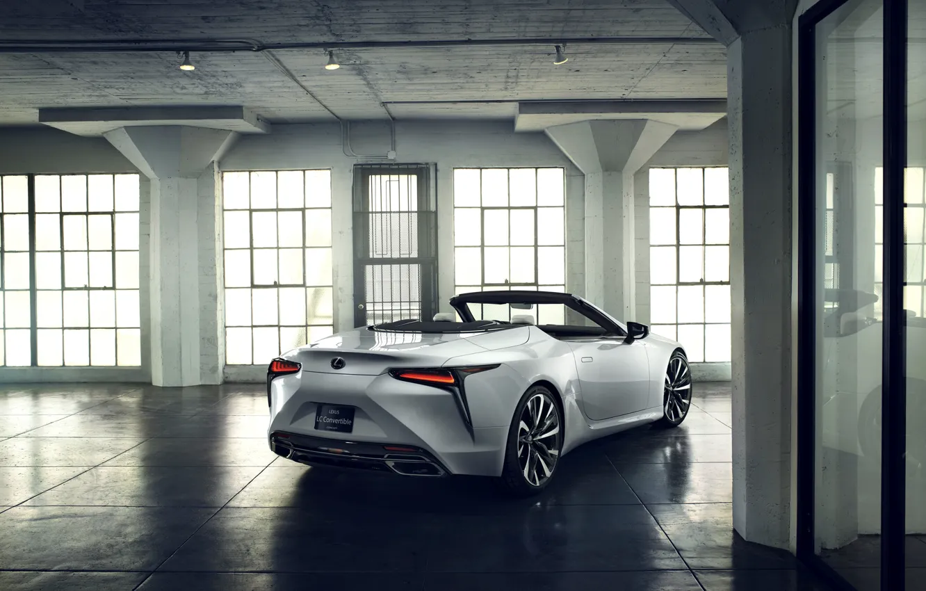 Photo wallpaper white, Lexus, back, convertible, 2019, LC Convertible Concept