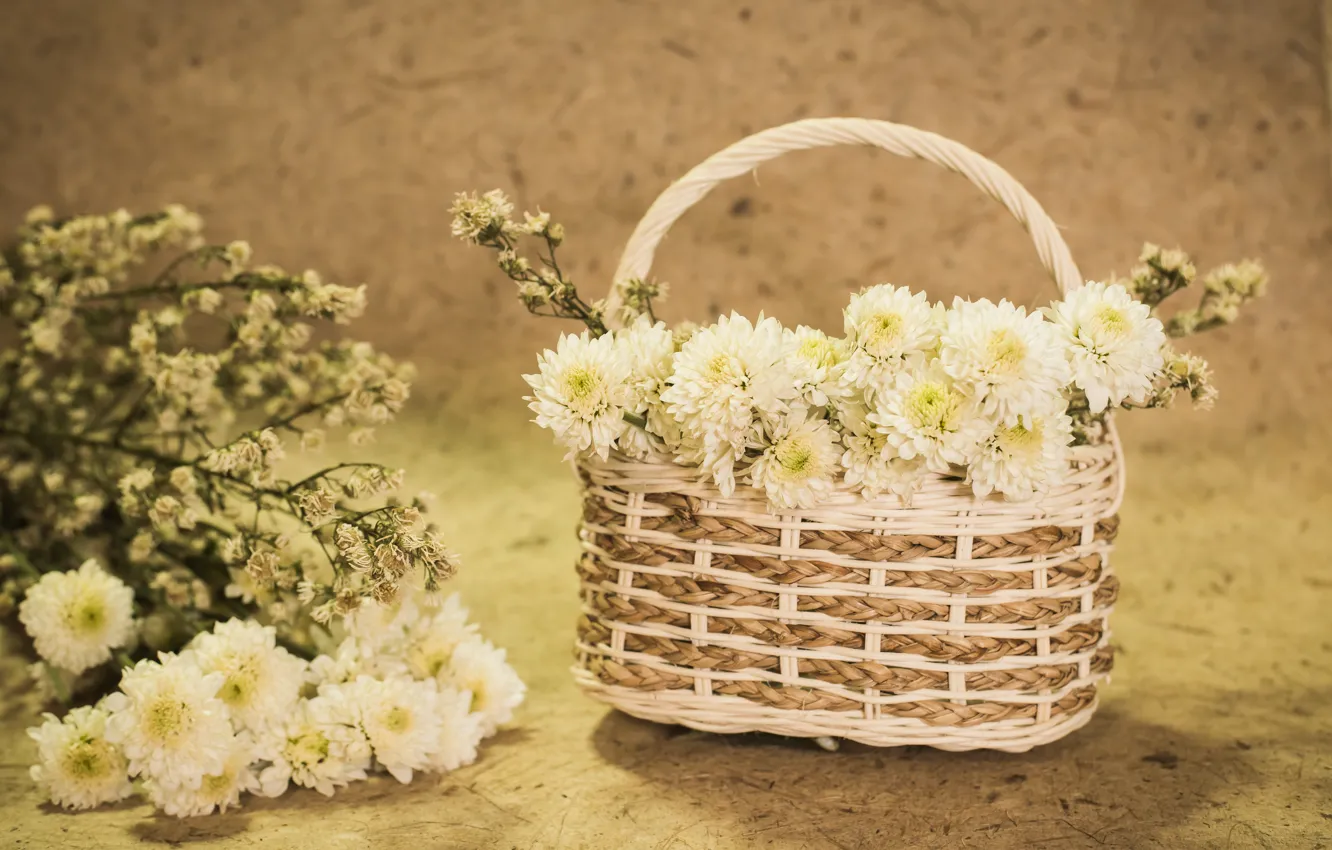 Wallpaper Flowers Basket Bouquet Chrysanthemum Images For Desktop Section Cvety Download